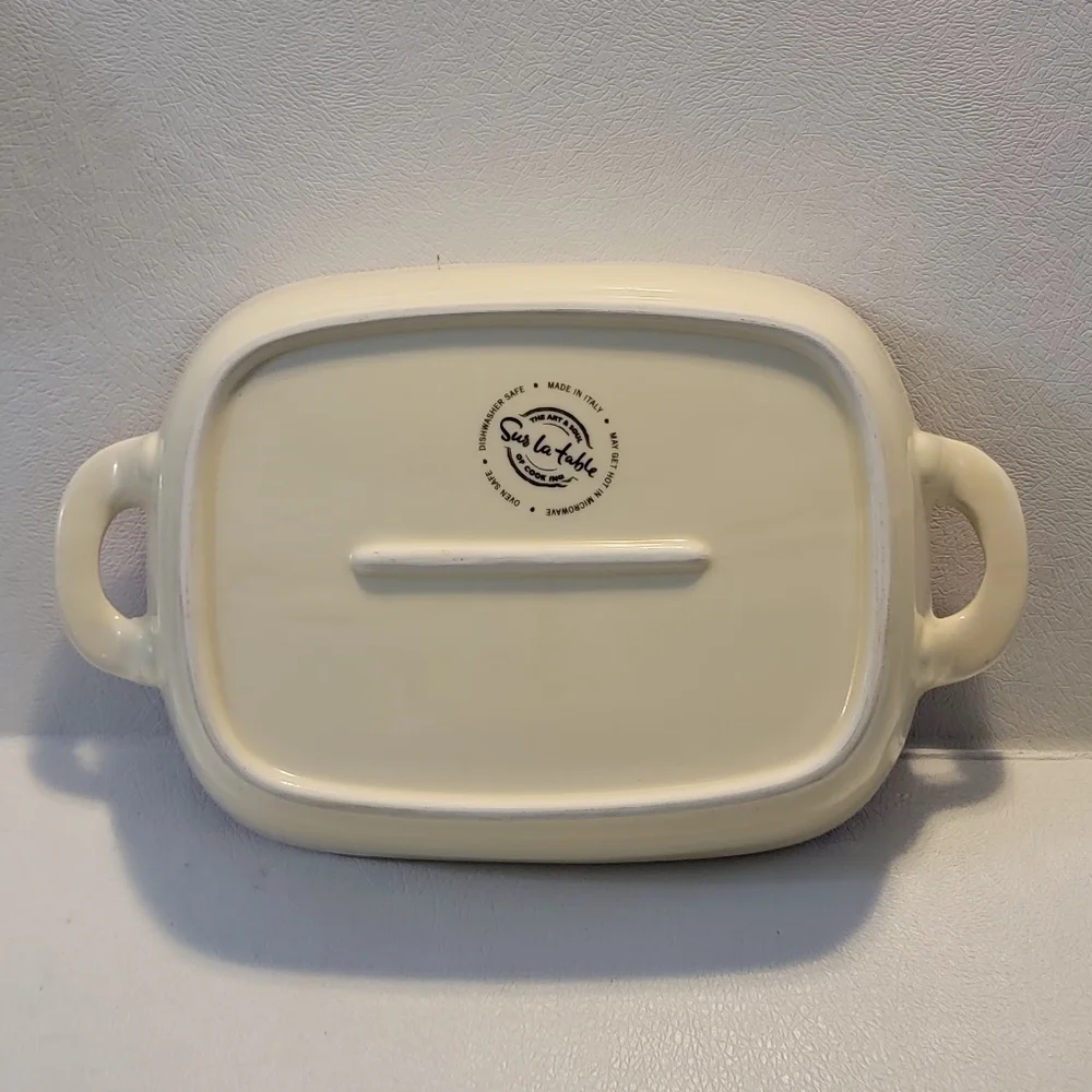 Sur La Table Beige Dishwasher Safe Fall Floral Casserole Serving Plate